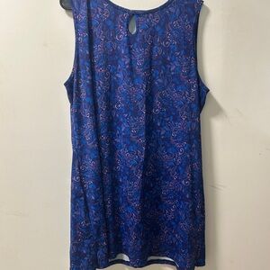 Blue Floral Sleeveless Dress Tunic by Nuu Muu 3x